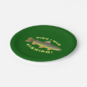 Braune Forellen "Wish I was Fish" Pappteller (Schrägansicht)