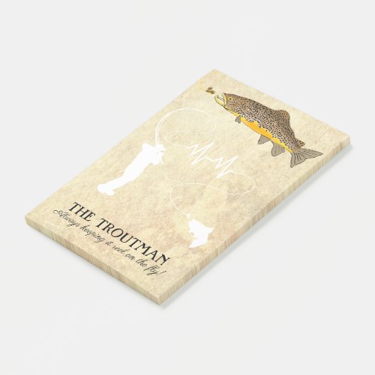 Braune Forellenfische Fischen Lure Post-it Notes Klebezettel (angewinkelt)