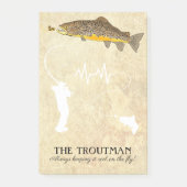 Braune Forellenfische Fischen Lure Post-it Notes Klebezettel (Vorderseite)