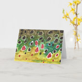 Braune Forellenfische Karte (Gelbe Blume)