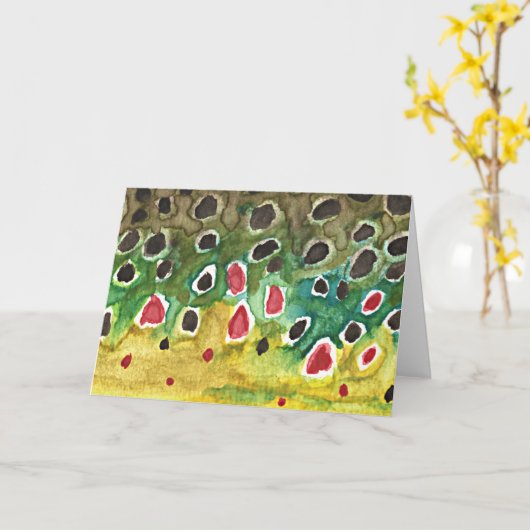 Braune Forellenfische Karte (Gelbe Blume)