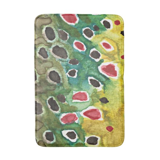 Braune Forellenfischerei Badematte (Vorderseite Vertikal)