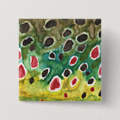 Braune Forellenfischerei Button (Vorderseite)