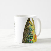 Braune Forellenfischerei, Fischerei, Fischfang Kaffeetasse (VorderseiteRechts)