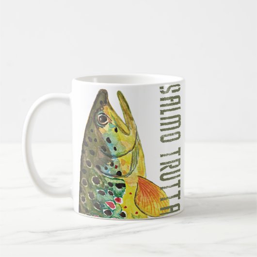 Braune Forellenfischerei, Fischerei, Fischfang Kaffeetasse (Links)