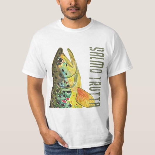 Braune Forellenfischerei, Fischerei, Fischfang T-Shirt (Vorderseite)