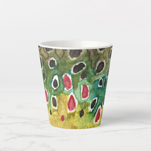 Braune Forellenfischerei für ihn, für sie Milchtasse (Vorderseite)