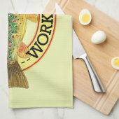 Braune Forellenfischerei Geschirrtuch (Viertel Falte)