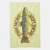 Braune Forellenfischerei Geschirrtuch (Vertikal)