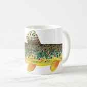 Braune Forellenfischerei Kaffeetasse (VorderseiteRechts)