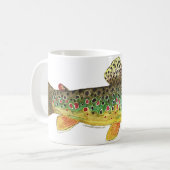 Braune Forellenfischerei Kaffeetasse (Vorderseite Links)