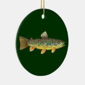 Braune Forellenfischerei Keramik Ornament (Rechts)