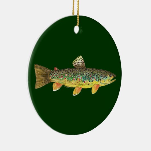 Braune Forellenfischerei Keramik Ornament (Rechts)