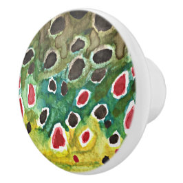 Braune Forellenfischerei Keramikknauf