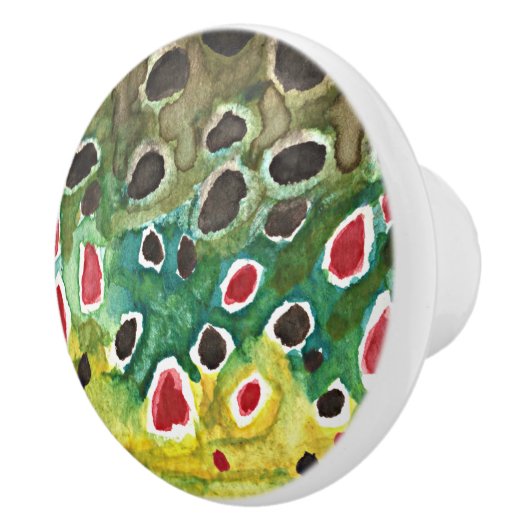 Braune Forellenfischerei Keramikknauf (Rechts)