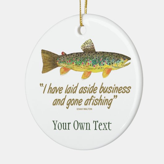 Braune Forellenfischerei Keramikornament (Links)