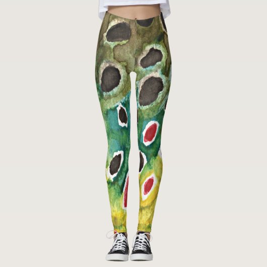 Braune Forellenfischerei Leggings (Vorderseite)