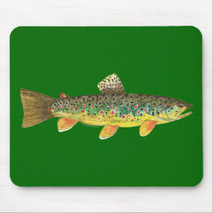 Braune Forellenfischerei Mousepad