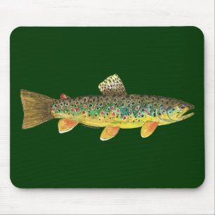 Braune Forellenfischerei Mousepad