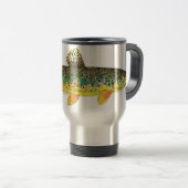 Braune Forellenfischerei Reisebecher (VorderseiteRechts)