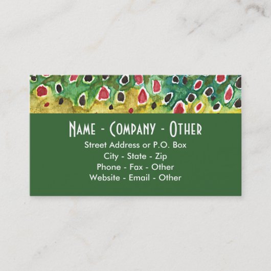 Braune Forellenfischerei Visitenkarte (Vorderseite)