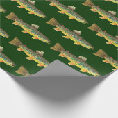 Braune Forellenfliege Angelangler Geschenkpapier (Ecke)