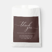 Braune formelle minimalistische Hochzeit Geschenktütchen (Vorderseite)