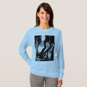 braune frag heraus angepasste lange Hülse super T-Shirt (Vorne ganz)