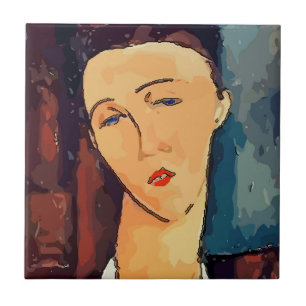 Braune Frauen-Abstrakt-Fliese, Textfliese hinzufüg Fliese