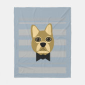 Braune Frenchie Bulldog, Streifen Fleecedecke (Vorderseite)