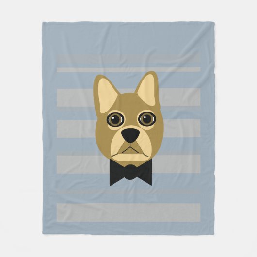 Braune Frenchie Bulldog, Streifen Fleecedecke (Vorderseite)