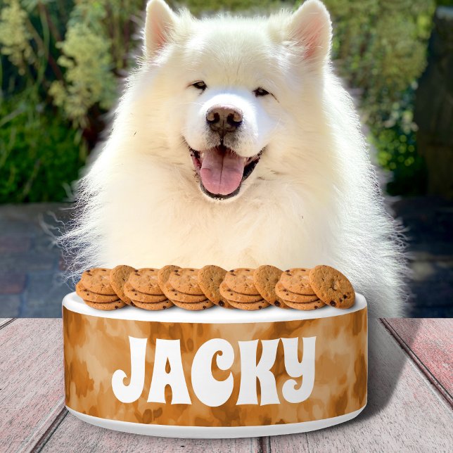 Braune Gefärbte Krawatte Personalisiert Hund oder  Napf (Von Creator hochgeladen)