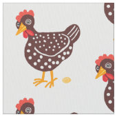 Braune gefleckte Hühner mit Eiern Stoff (Nahaufnahme)