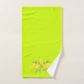 Braune, gelbe und grüne Blumen Badhandtuch Set (Handtuch)
