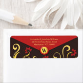 Braune Gelbe Wirbel Rücksendeadressen-Aufkleber (Insitu)