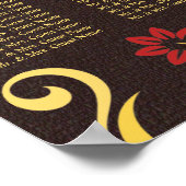 Braune, gelbe Wirbel Tabelle Sitztabelle Diagramm Poster (Ecke)