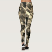 Braune geneigte, gestreckte Rechtecke, beige aus H Leggings (Rückseite)