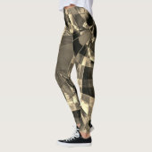 Braune geneigte, gestreckte Rechtecke, beige aus H Leggings (Links)