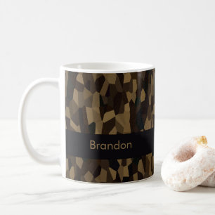 Braune geometrische Formen Sticker Kaffeetasse