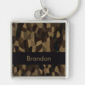 Braune geometrische Formen Sticker Schlüsselanhänger (Vorne)