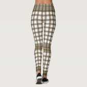 Braune Gingham-Blocks Leggings (Rückseite)