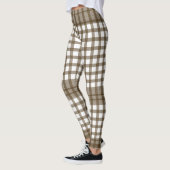 Braune Gingham-Blocks Leggings (Links)