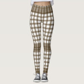 Braune Gingham-Blocks Leggings (Vorderseite)