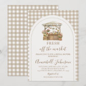 Braune Gingham Frisch Vom Markt Brautdusche Einladung (Vorne/Hinten)