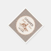 Braune Gingham-Rodeo-Papier-Servietten Serviette (Ecke)