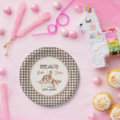 Braune Gingham-Rodeo-Party-Teller aus Papier Pappteller (Party)