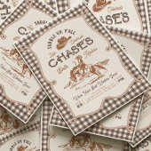 Braune Gingham-Seil-Rodeo-Einladung Einladung