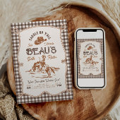 Braune Gingham-Seil-Rodeo-Einladung Einladung