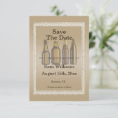 Braune Glitzer und Birthday Beers Save The Date (Stehend Vorderseite)