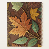 Braune, goldene und grüne Herbstblätter Planer (Rückseite)